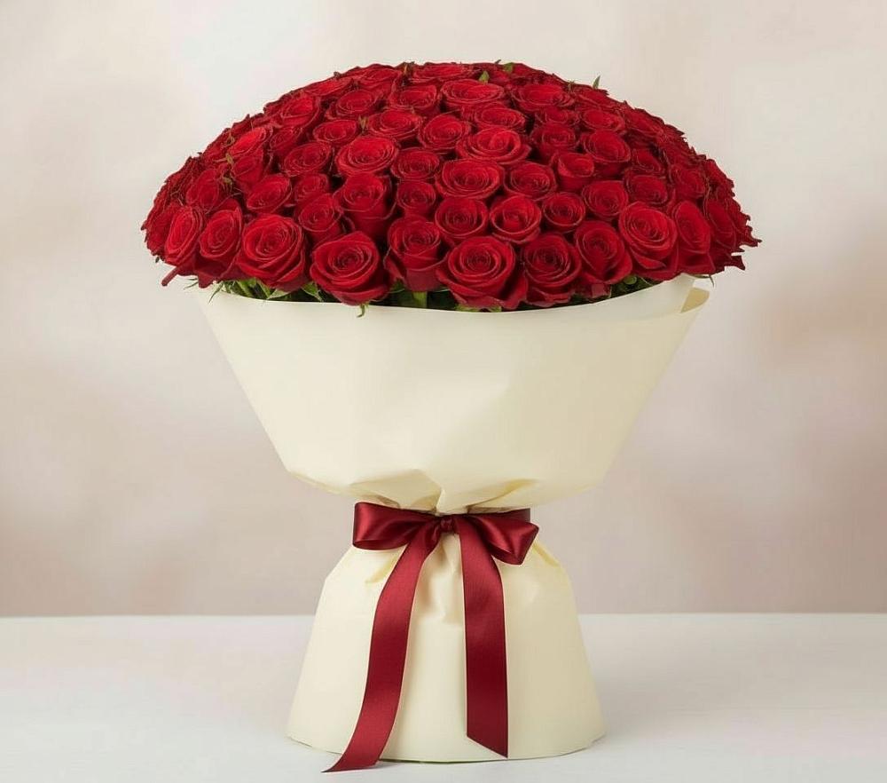 Букет 101 Красная роза Милано в Балахне