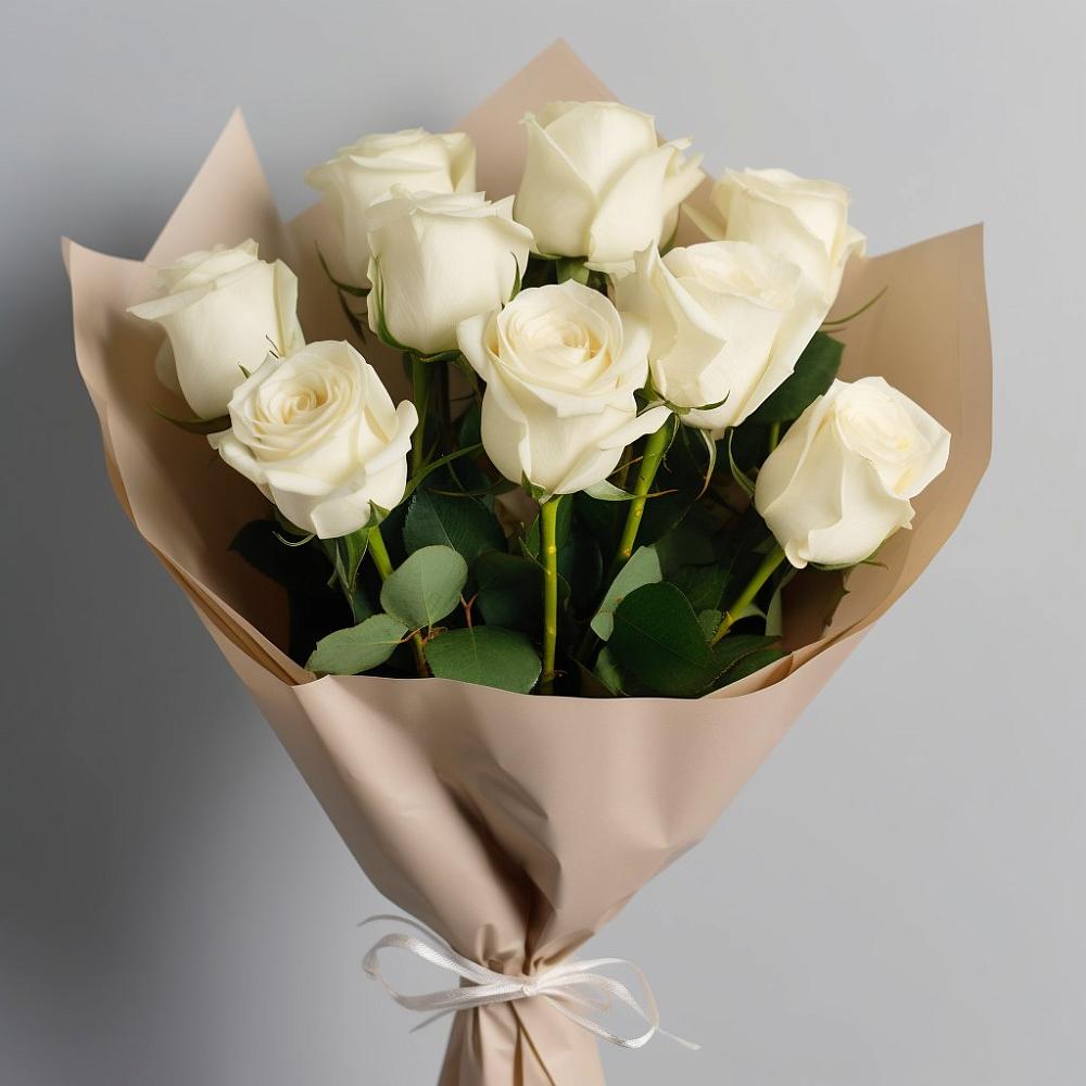 Букет 9 Белых роз Эдлесс Лав в Балахне