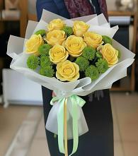 Букет цветов из:  Хризантемы и Розы #REPLACE_PRED# Балахне