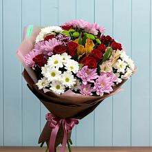 Букет цветов из:  Розы, Хризантемы и Альстромерии #REPLACE_PRED# Балахне