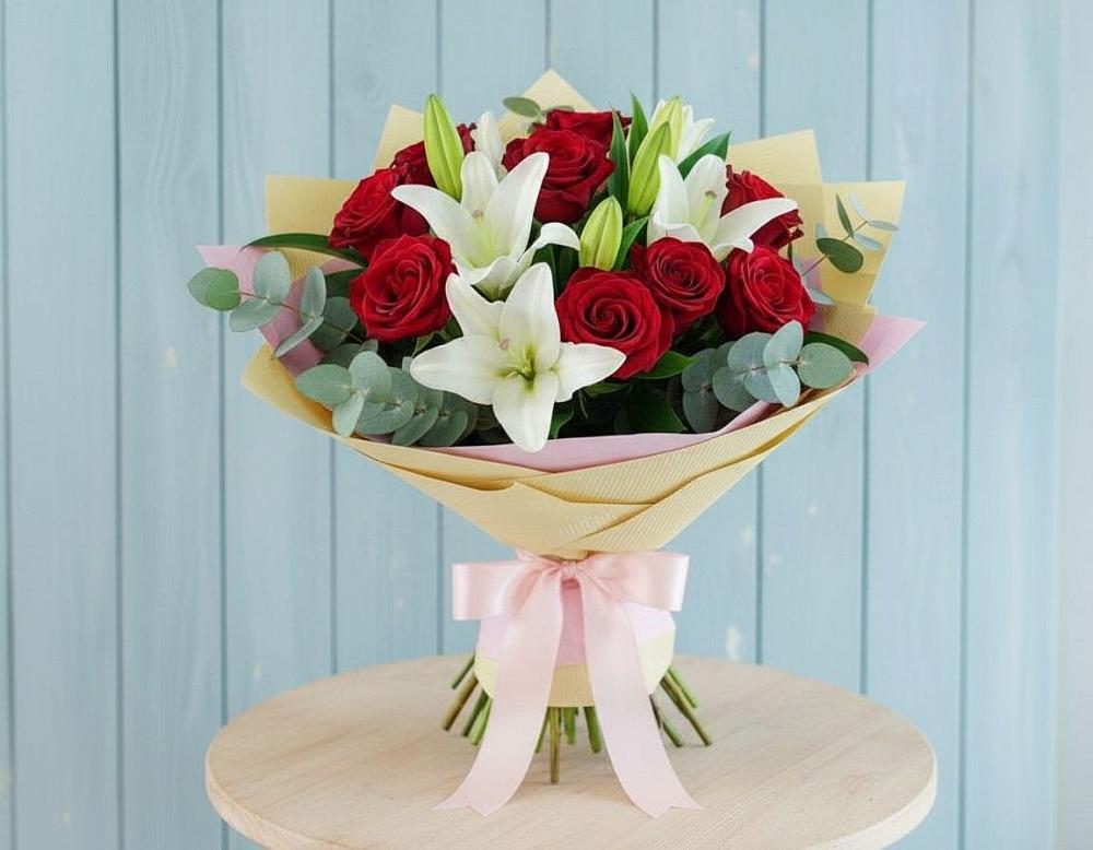 Букет цветов из: Лилии и Розы в Балахне